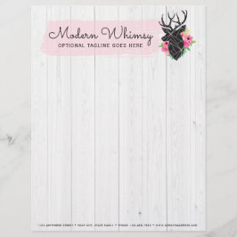 Moderne geometrische dieper- en Shabby-Rozen Rusti Persoonlijk Briefhoofd