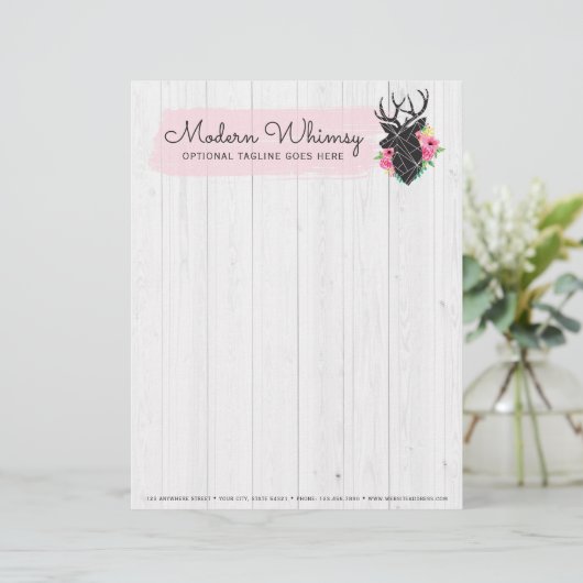 Moderne geometrische dieper- en Shabby-Rozen Rusti Persoonlijk Briefhoofd (Staand voorkant)