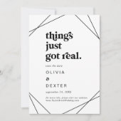 Moderne geometrische dingen zijn pas echt geworden save the date (Voorkant)