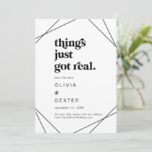 Moderne geometrische dingen zijn pas echt geworden save the date (Staand voorkant)