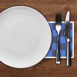 Moderne geometrische donkerblauwe vette ruiten ser servet