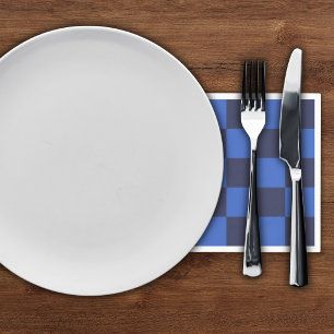 Moderne geometrische donkerblauwe vette ruiten ser servet
