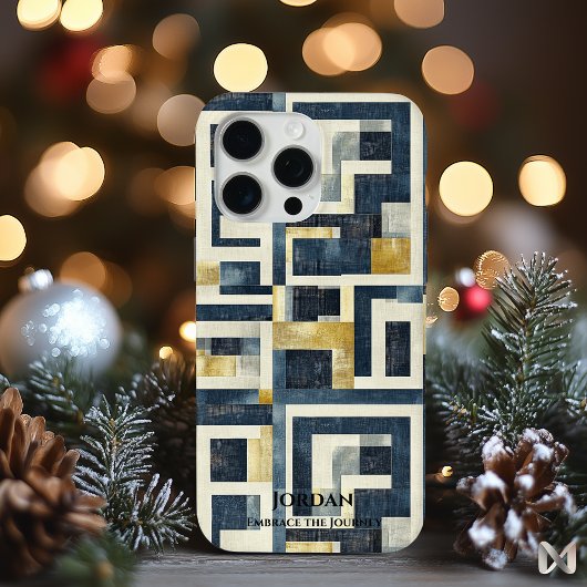 Moderne Geometrische Doolhof – Getextureerde Elega Case-Mate iPhone Case