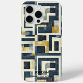 Moderne Geometrische Doolhof – Getextureerde Elega Case-Mate iPhone Case (Achterkant)