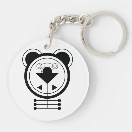 Moderne geometrische drakenzodiak sleutelhanger (Achterkant)