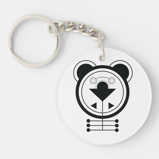 Moderne geometrische drakenzodiak sleutelhanger (Voorkant)