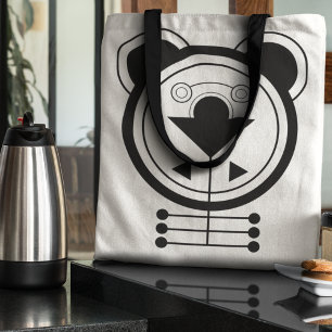 Moderne geometrische drakenzodiak tote bag