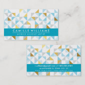 MODERNE GEOMETRISCHE driehoek aztec patroon aqua g Visitekaartje (Voorkant / Achterkant)