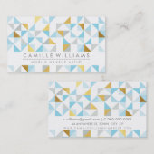 MODERNE GEOMETRISCHE driehoek aztec patroon grijs  Visitekaartje (Voorkant / Achterkant)