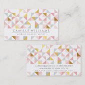 MODERNE GEOMETRISCHE driehoek aztec patroon koraal Visitekaartje (Voorkant / Achterkant)