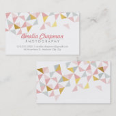 MODERNE GEOMETRISCHE driehoek aztec patroon koraal Visitekaartje (Voorkant / Achterkant)