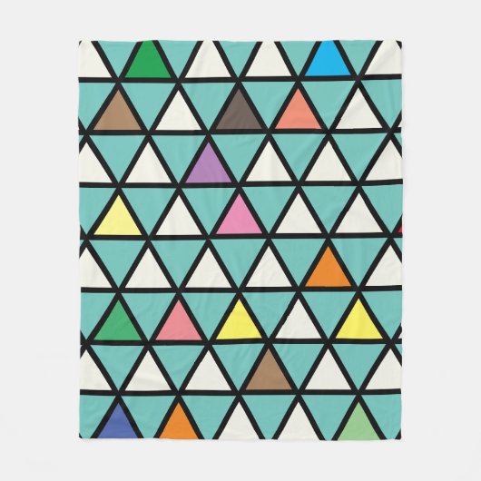 Moderne Geometrische Driehoek Kleur Pop Fleece Deken (Voorkant)