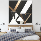 Moderne Geometrische Driehoeken Art Deco Canvas Afdruk (Insitu (Slaapkamer))