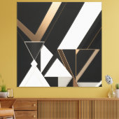 Moderne Geometrische Driehoeken Art Deco Canvas Afdruk (Insitu (Woonkamer))