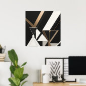 Moderne Geometrische Driehoeken Art Deco Poster (Thuiskantoor)