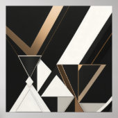 Moderne Geometrische Driehoeken Art Deco Poster (Voorkant)