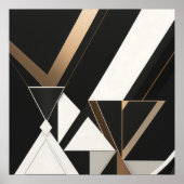 Moderne Geometrische Driehoeken Art Deco Poster (Voorkant)