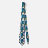 Moderne geometrische driehoeken, blauw en koffie-b stropdas (Voorkant)