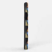 Moderne geometrische driehoeken, bruin blauw en be Case-Mate iPhone case (Achterkant/rechts)