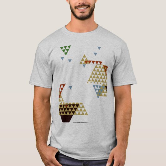 Moderne geometrische driehoeken en Abstracte vorme T-shirt (Voorkant)
