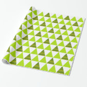 Moderne geometrische driehoeken Groen en wit patro Cadeaupapier (Uitgerold)