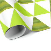 Moderne geometrische driehoeken Groen en wit patro Cadeaupapier (Rol Hoek)