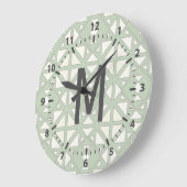 Moderne geometrische driehoeken in mos en grijs grote klok (Hoek)