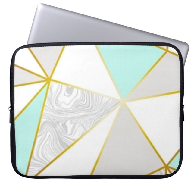 Moderne geometrische driehoeken laptop sleeve (Voorkant)