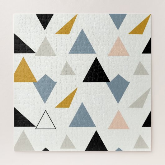 Moderne Geometrische Driehoeken Patroon Legpuzzel (Verticaal)