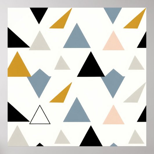 Moderne Geometrische Driehoeken Patroon Poster (Voorkant)