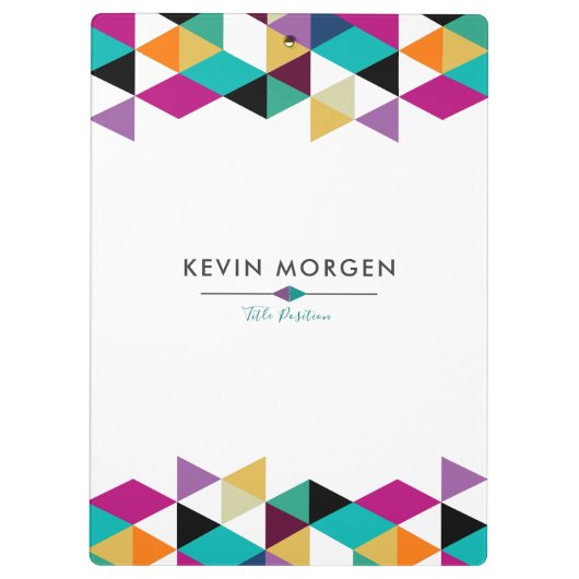 Moderne geometrische driehoeken samenstelling klembord (Achterkant)