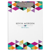 Moderne geometrische driehoeken samenstelling klembord (Voorkant)