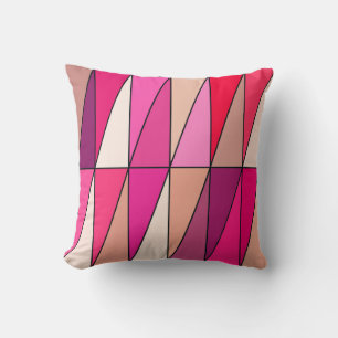 Moderne geometrische driehoeken, Violet, Roze en b Kussen