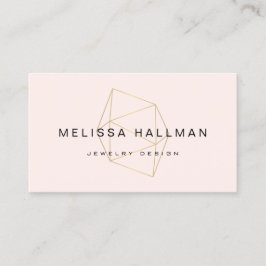 Moderne geometrische edelsteen roze visitekaartje