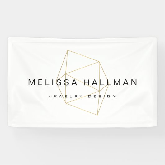 Moderne geometrische edelsteen spandoek (Horizontaal)