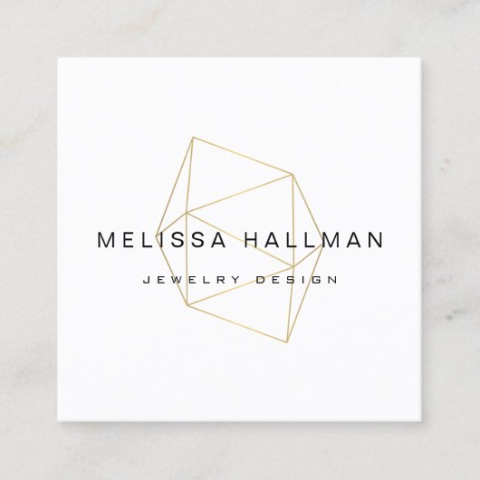 Moderne geometrische edelsteen vierkante visitekaartje (Voorkant)