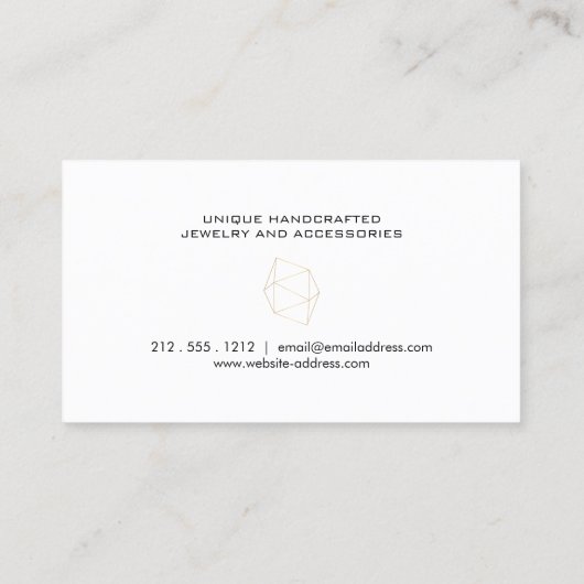 Moderne geometrische edelsteen visitekaartje (Achterkant)