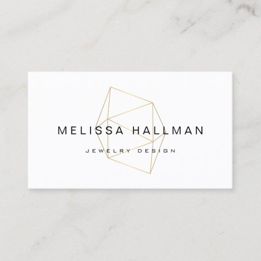 Moderne geometrische edelsteen visitekaartje (Voorkant)