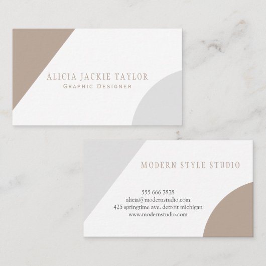 Moderne geometrische elegante grafisch ontwerper visitekaartje (Voorkant / Achterkant)