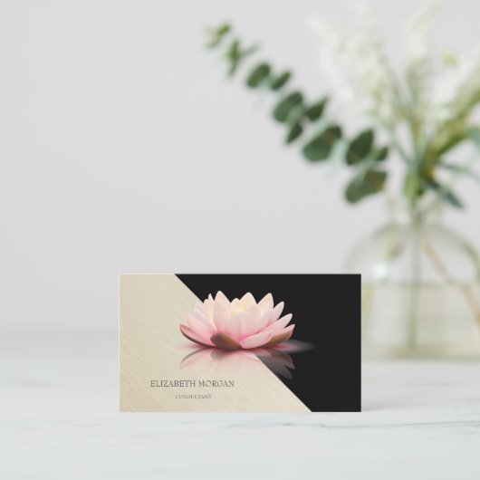 Moderne geometrische, elegante stijlvolle Lotus Visitekaartje (Staand voorkant)