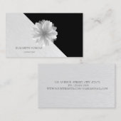 Moderne geometrische, elegante witte Lotus Visitekaartje (Voorkant / Achterkant)