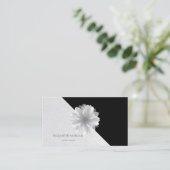 Moderne geometrische, elegante witte Lotus Visitekaartje (Staand voorkant)