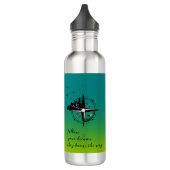 Moderne geometrische en gradiënt natuur landschap waterfles  (Links)