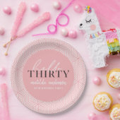 Moderne geometrische en script 30e verjaardag papieren bordje (Feest)