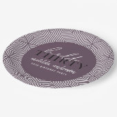 Moderne geometrische en script 30e verjaardag papieren bordje (Gekanteld)