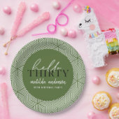 Moderne geometrische en script 30e verjaardag papieren bordje (Feest)