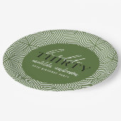 Moderne geometrische en script 30e verjaardag papieren bordje (Gekanteld)