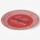 Moderne geometrische en script 30e verjaardag papieren bordje (Gekanteld)