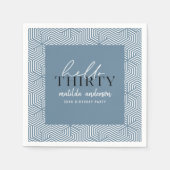 Moderne geometrische en script 30e verjaardag servet (Voorkant)