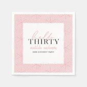 Moderne geometrische en script 30e verjaardag servet (Voorkant)